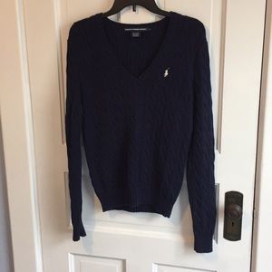 Navy cable knit Ralph Lauren Sport sweater